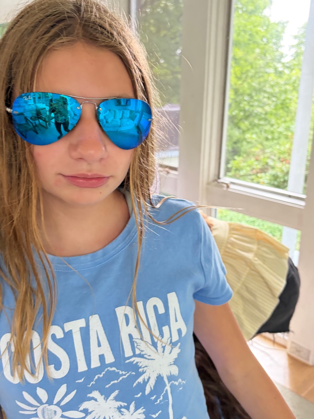 Ray-Ban Blue Mirrored Aviator Sunglasses